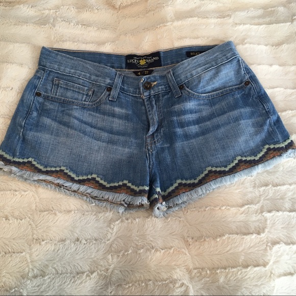 Lucky Brand Pants - Lucky Brand Riley Denim Cutoffs w/Embroidery